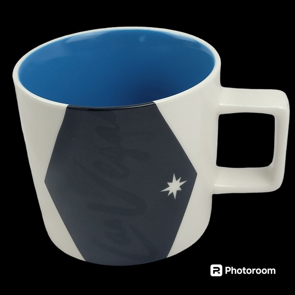 Starbucks Other - Starbucks Las Vegas Nevada Strip Coffee Tea Mug Cup‎ 14oz Mug Star Blue White